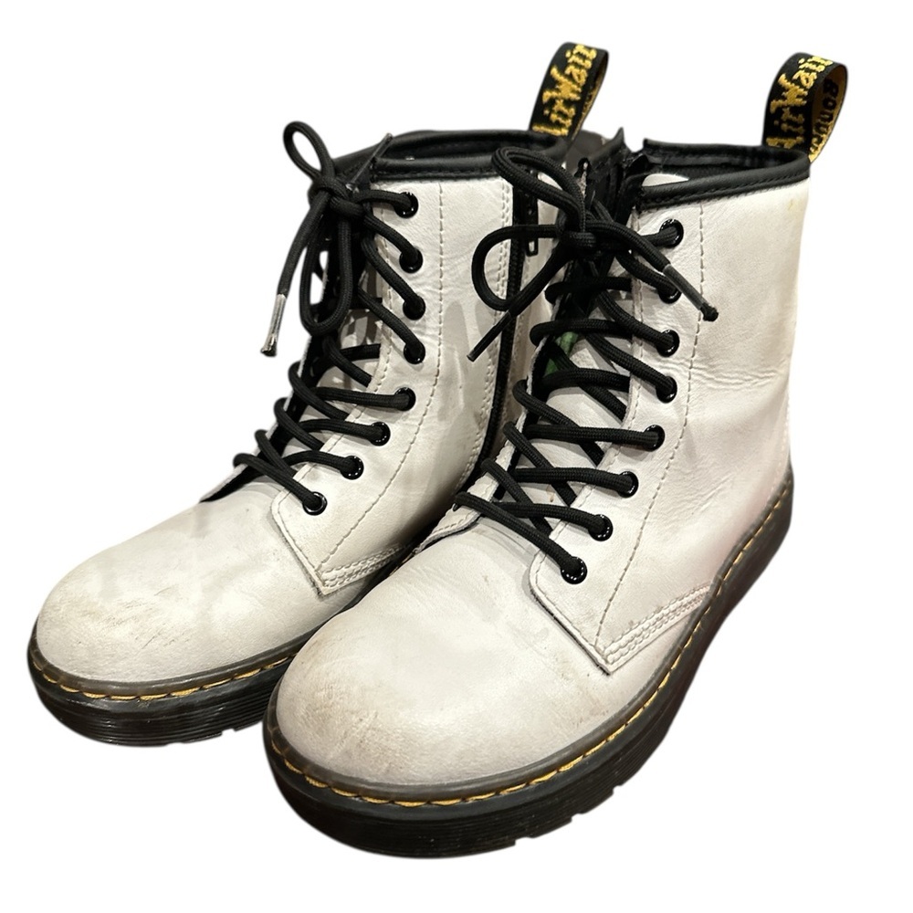 Dr. Martens Kids White Leather Boots size